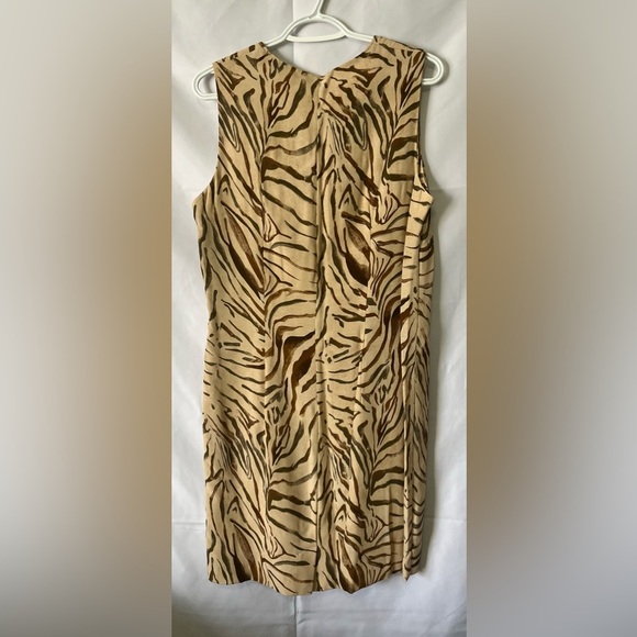 Vanity Fair Dress Women’s 10 Vintage Tiger Print Shift Side Zip Lined Retro - Picture 2 of 13
